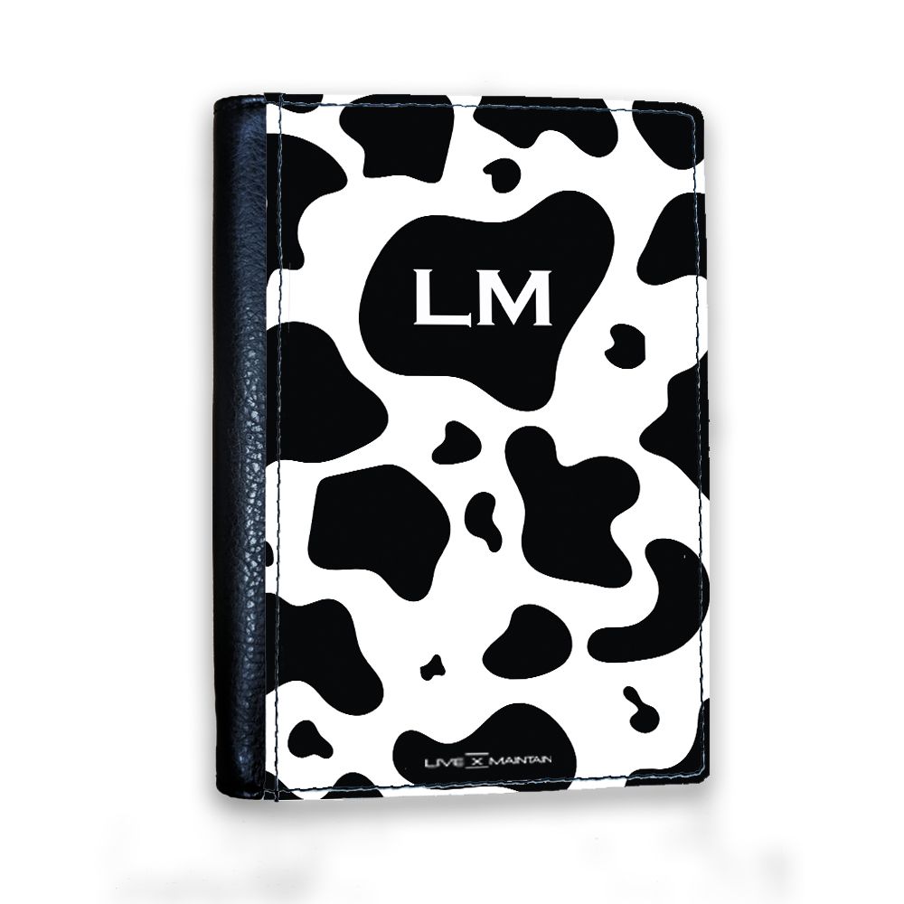 Personalised Cow Print Initials Passport Cover