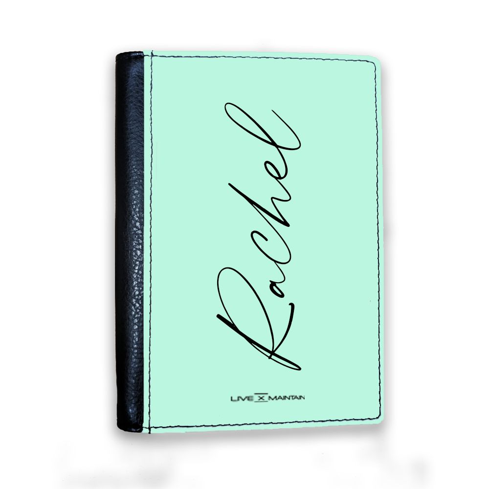 Personalised Pale Green Name Passport Cover