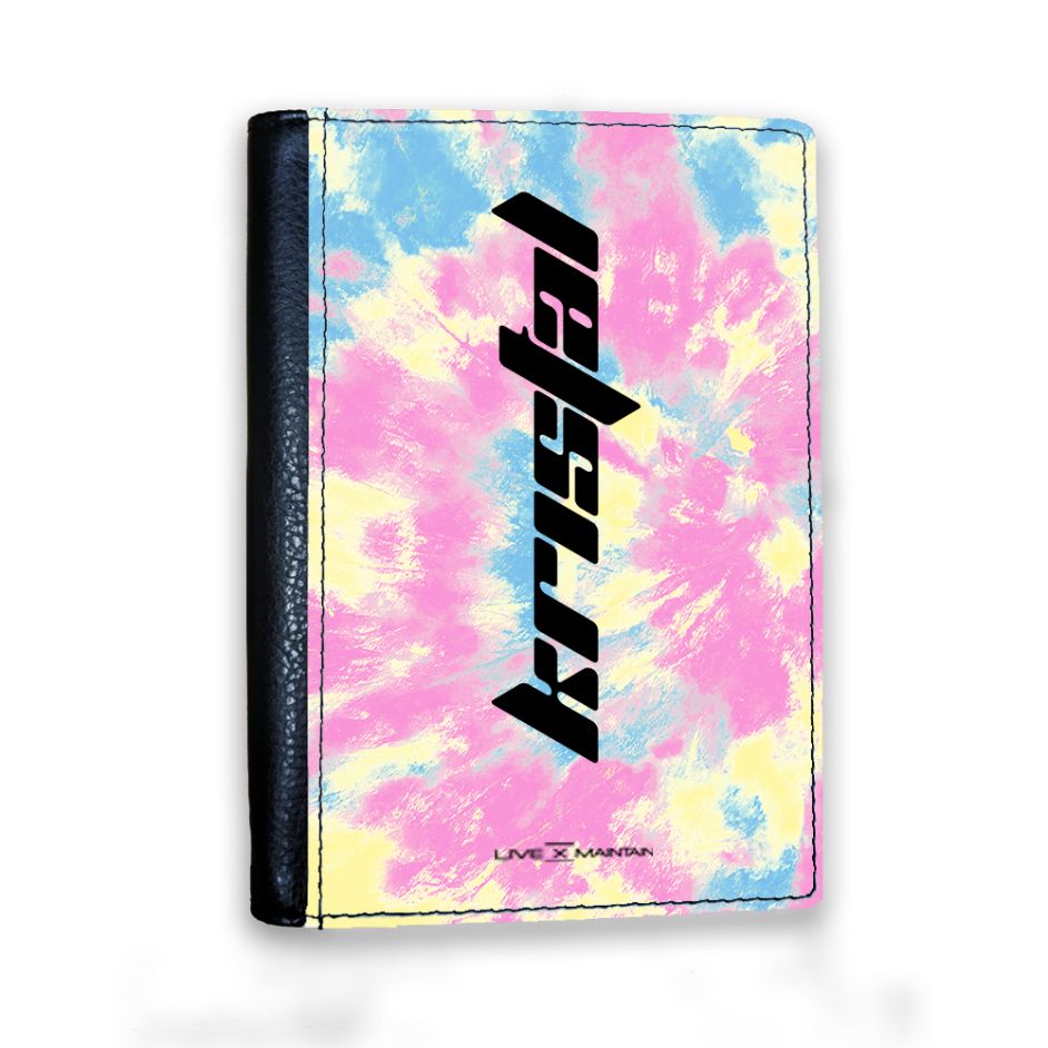 Personalised Multicolor Tie Dye Name Passport Cover