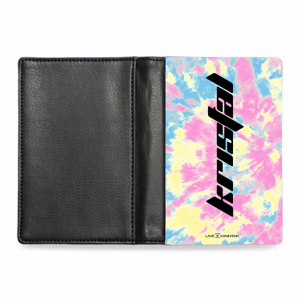Personalised Multicolor Tie Dye Name Passport Cover