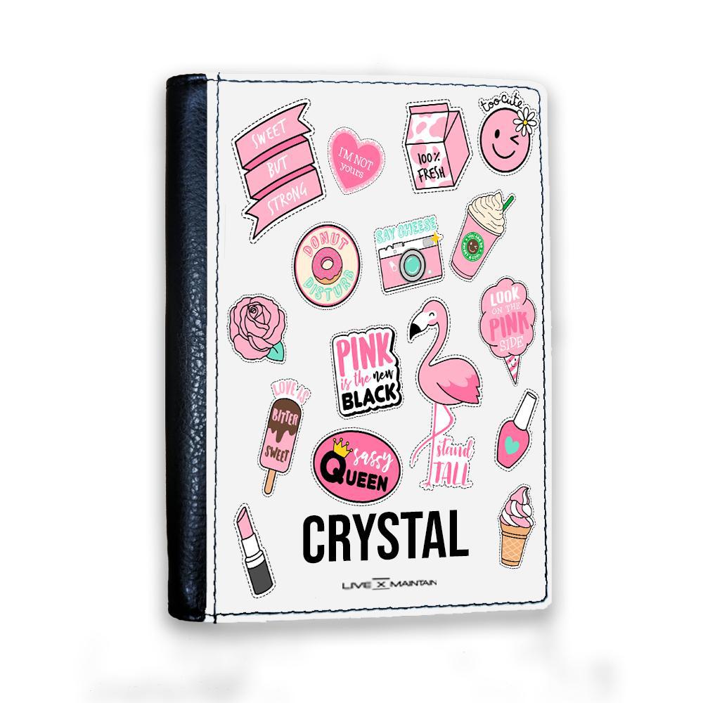 Personalised Pink Sticker Passport Cover