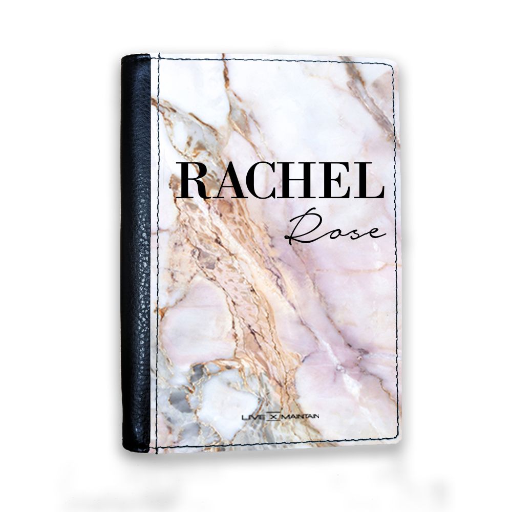 Personalised White Galaxy Marble Name Passport Cover