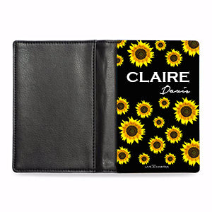 Personalised Sunflower Name Passport Cover