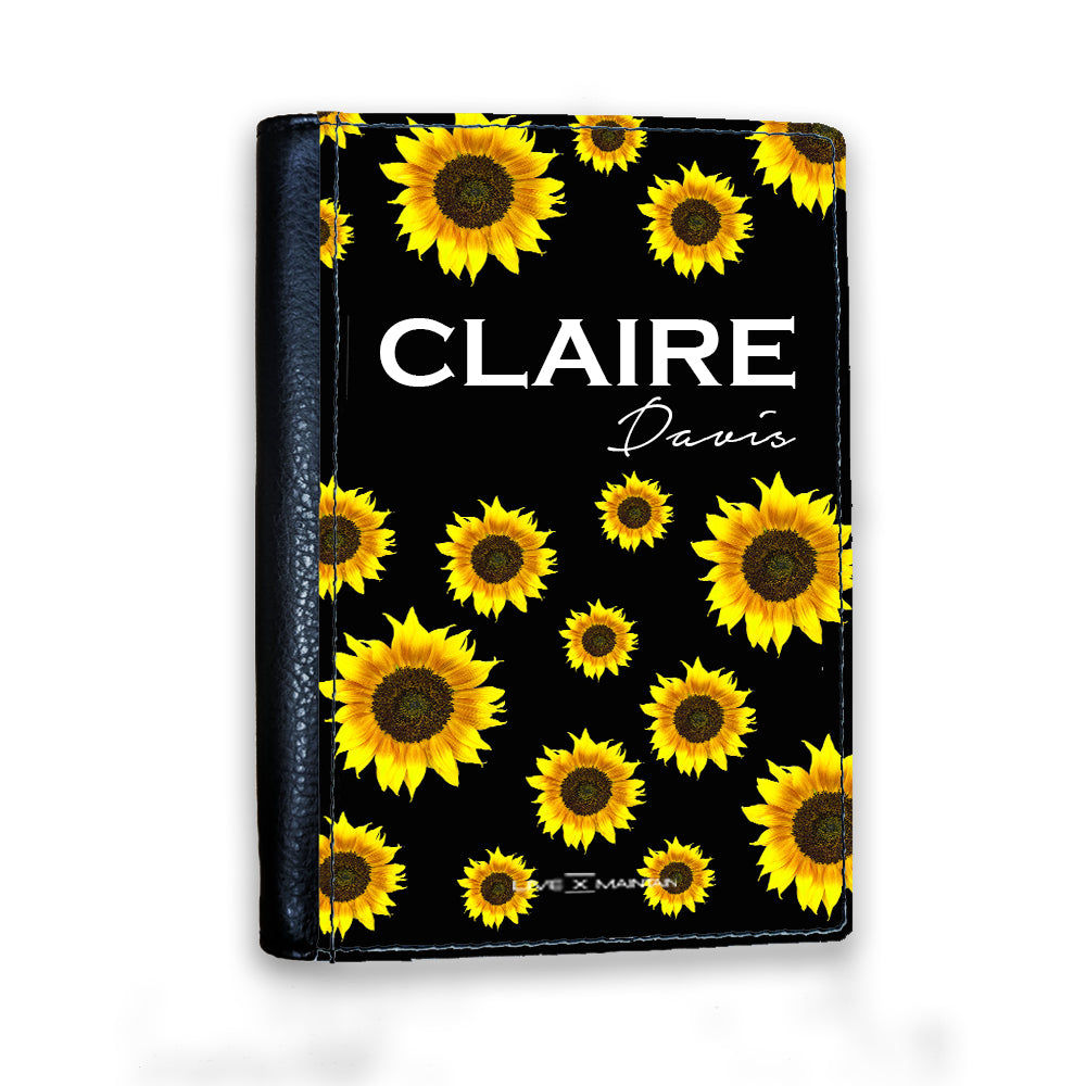 Personalised Sunflower Name Passport Cover