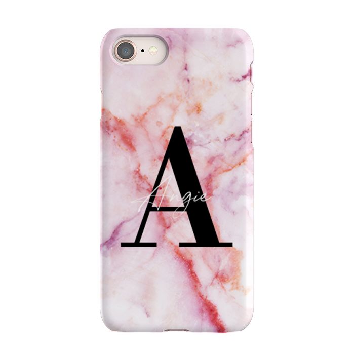 Personalised Pastel Marble Name Initial iPhone 8 Case