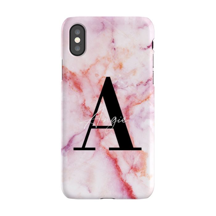 Personalised Pastel Marble Name Initial iPhone XS Max Case