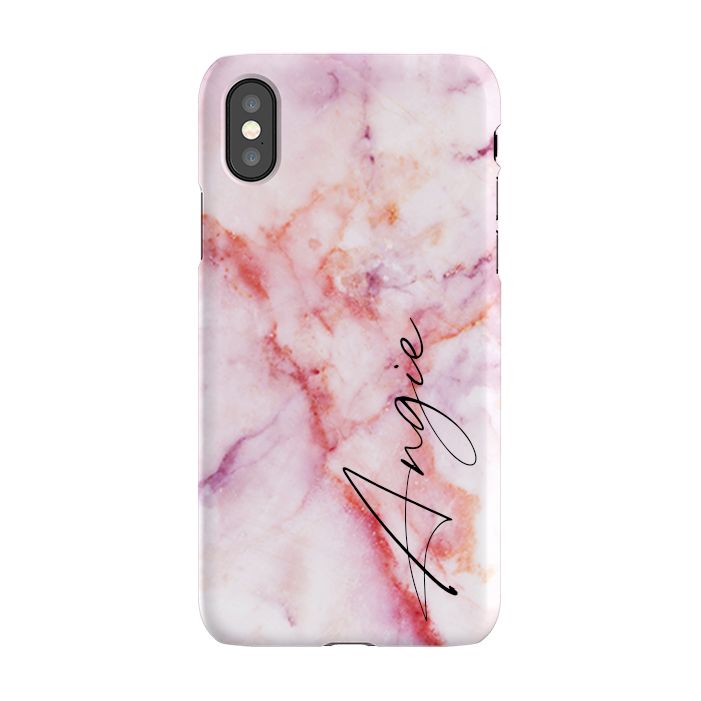 Personalised Pastel Marble Name iPhone XS Case