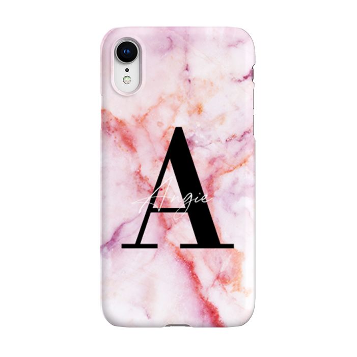 Personalised Pastel Marble Name Initial iPhone XR Case