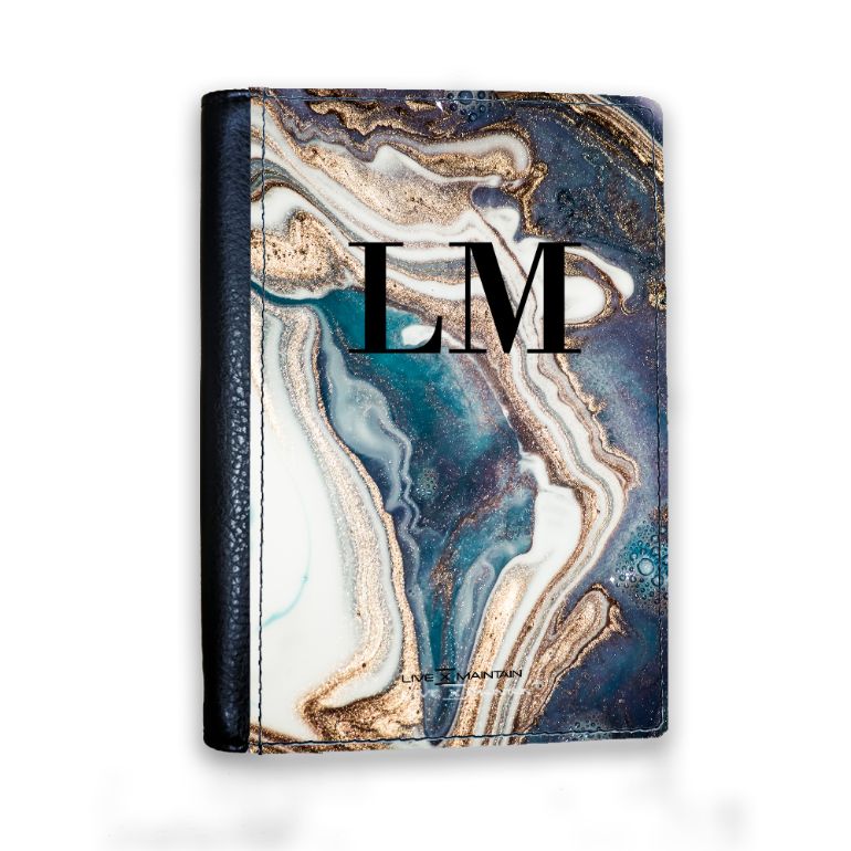 Personalised Luxe Marble Initials Passport Cover