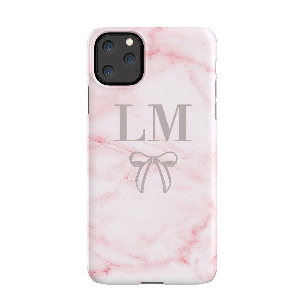 Personalised Cotton Candy Bow Marble iPhone 11 Pro Max Case
