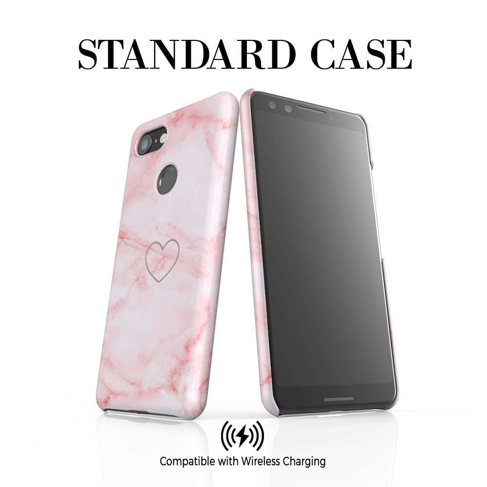Personalised Cotton Candy Heart Marble Google Pixel 3 Case
