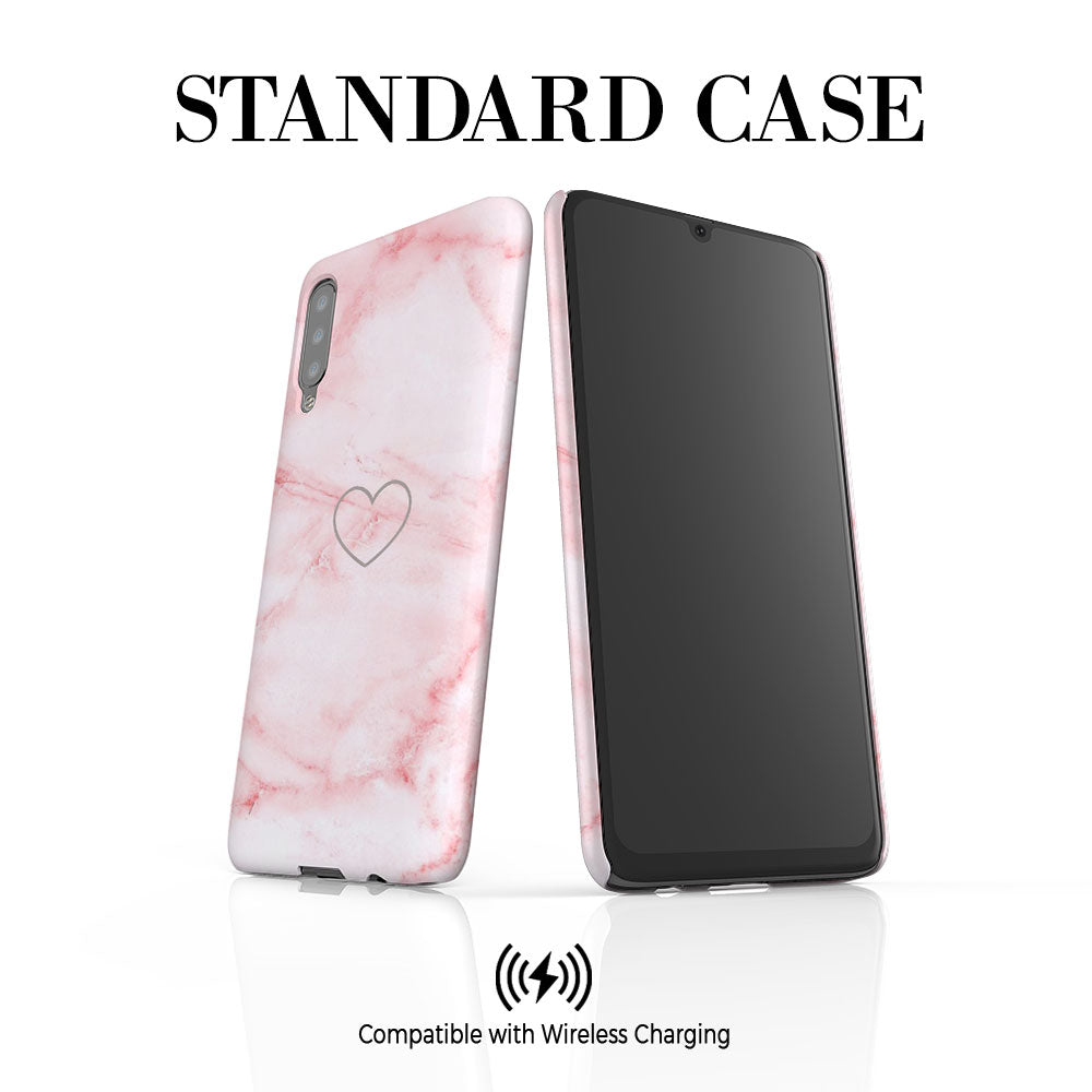 Personalised Cotton Candy Heart Marble Samsung Galaxy A50 Case
