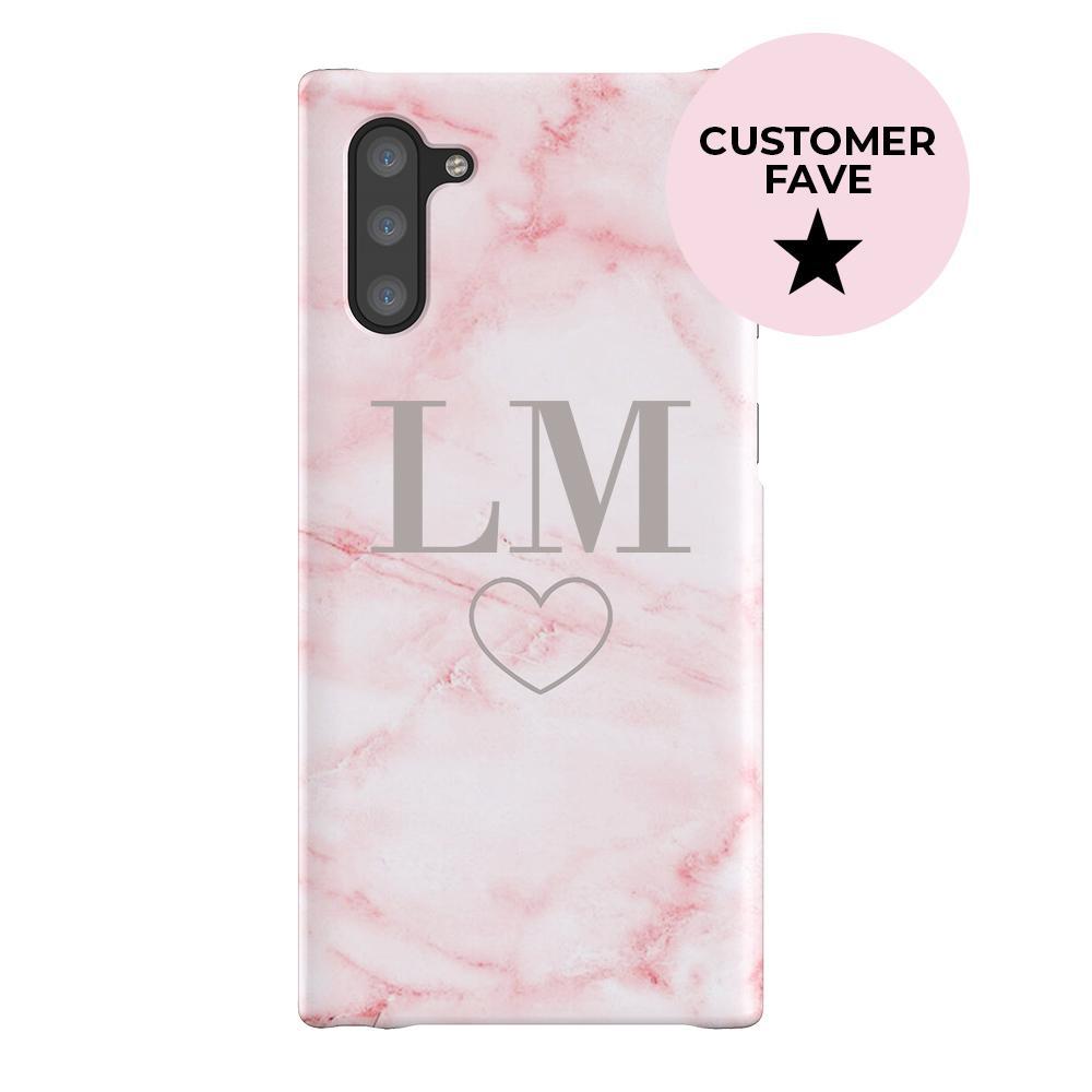Personalised Cotton Candy Heart Marble Samsung Galaxy Note 10 Case