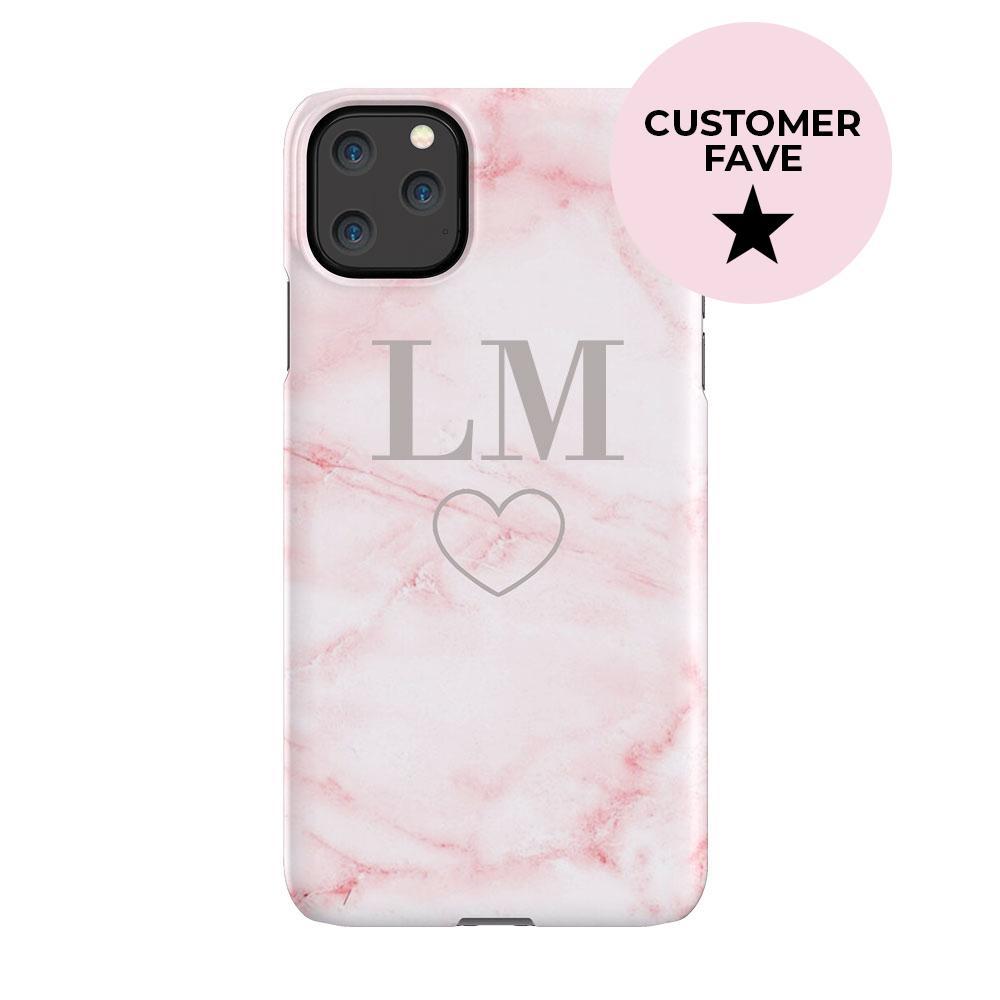 Personalised Cotton Candy Heart Marble iPhone 11 Pro Max Case