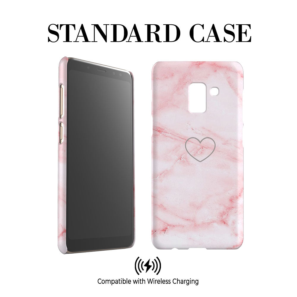 Personalised Cotton Candy Heart Marble Initials Samsung Galaxy A8 Case