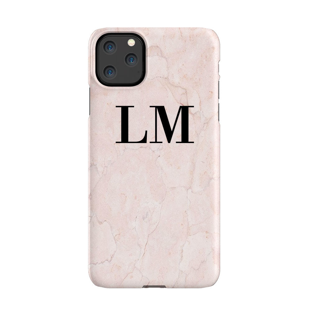 Personalised Pink Marble Initials iPhone 11 Pro Max Case