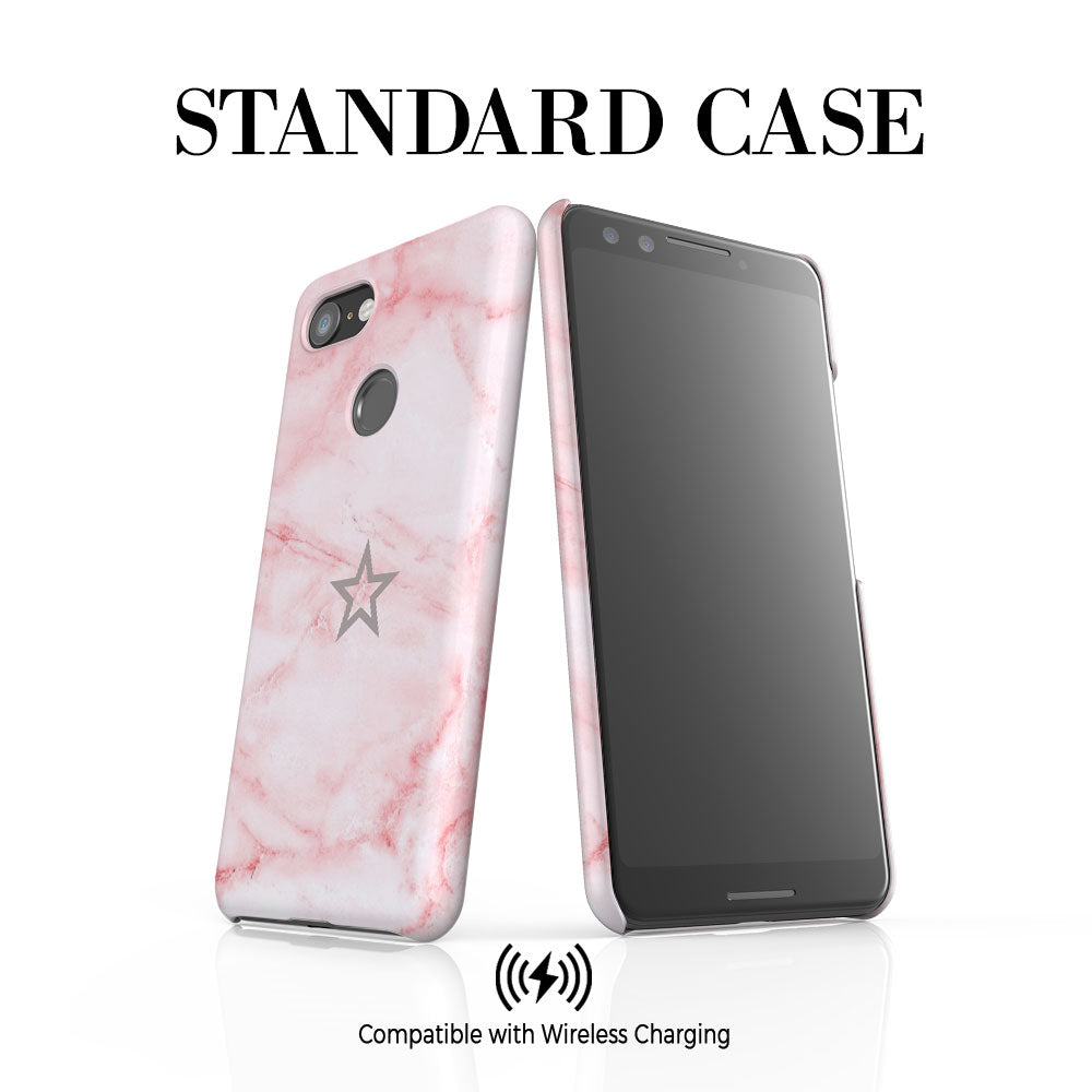 Personalised Cotton Candy Star Marble Initials Google Pixel 3 Case