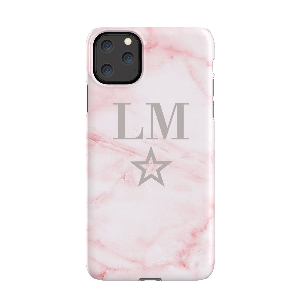 Personalised Cotton Candy Star Marble Initials iPhone 11 Pro Max Case
