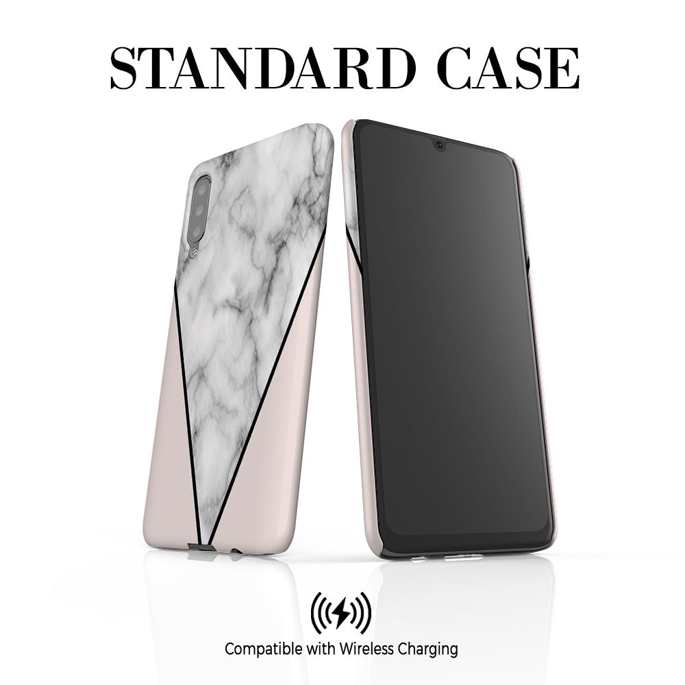 Personalised Pink x Grey Marble Samsung Galaxy A50 Case