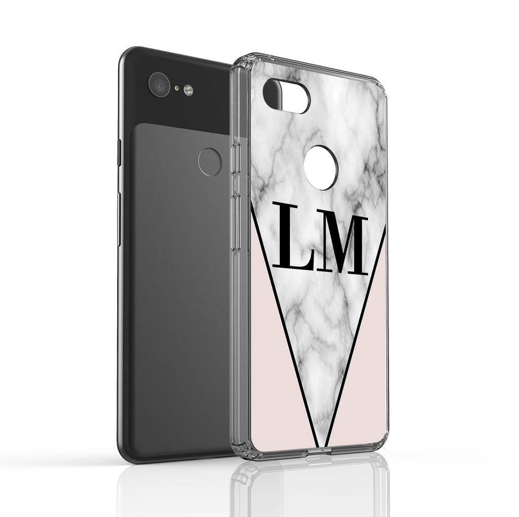 Personalised Pink x Grey Marble Google Pixel 3 XL Case
