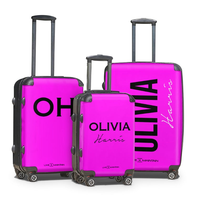 Personalised Hot Pink Name Suitcase