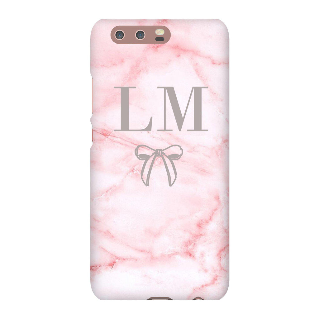 Personalised Cotton Candy Bow Marble Huawei P10 Case