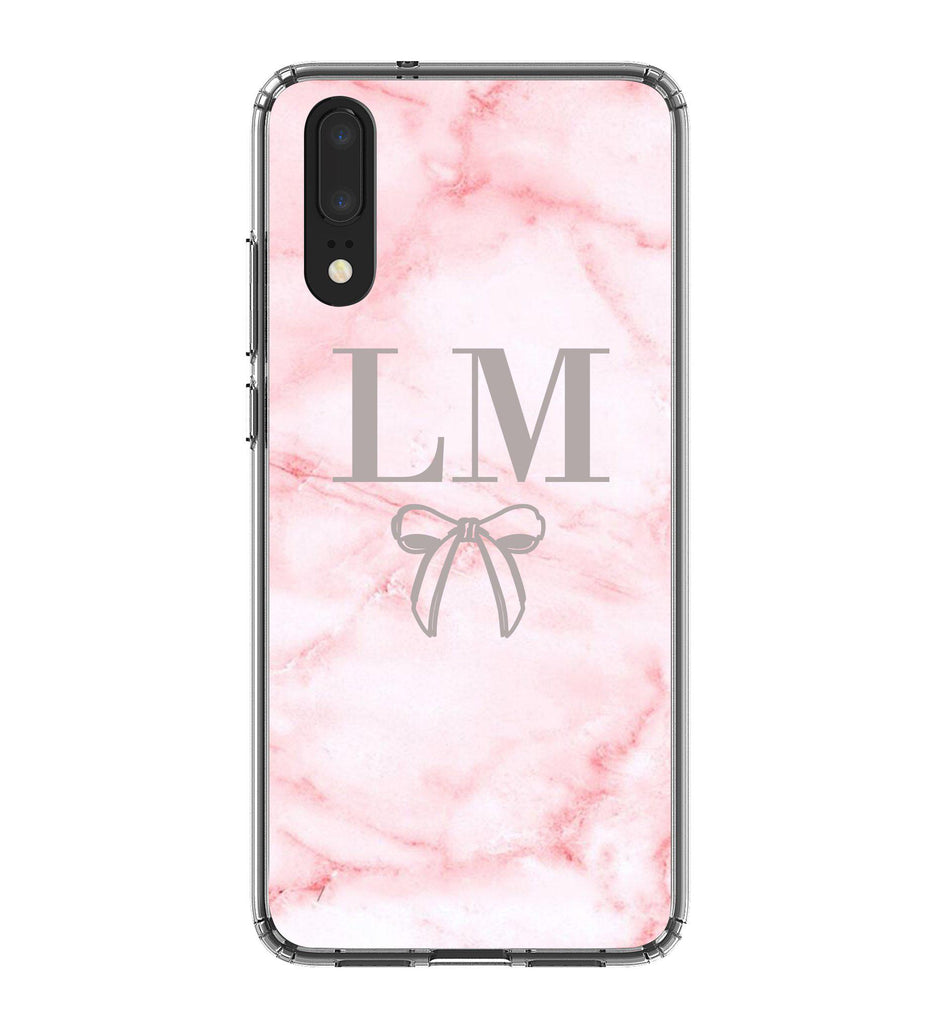 Personalised Cotton Candy Bow Marble Huawei P20 Case
