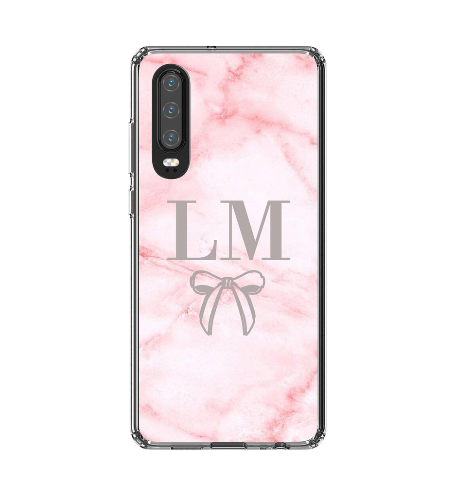 Personalised Cotton Candy Bow Marble Huawei P30 Case