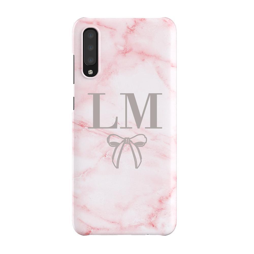 Personalised Cotton Candy Bow Marble Samsung Galaxy A70 Case