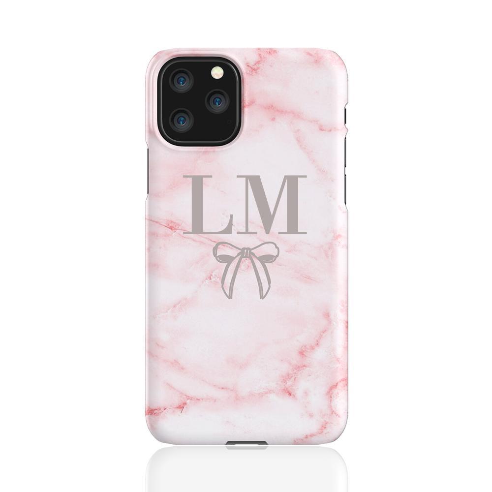 Personalised Cotton Candy Bow Marble iPhone 11 Pro Case