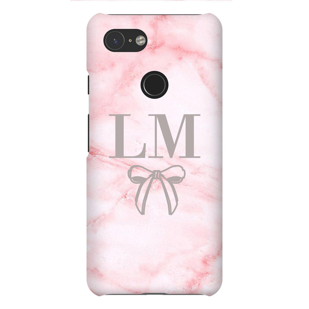 Personalised Cotton Candy Bow Marble Google Pixel 3 Case