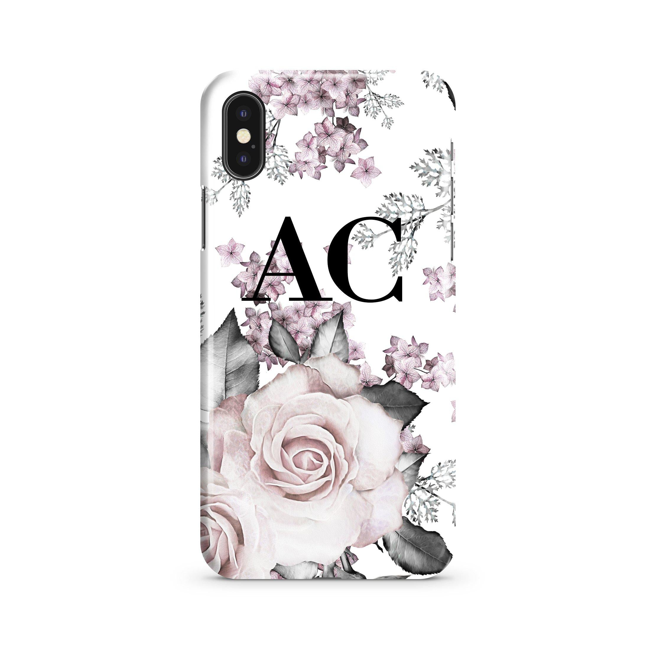 Personalised Floral Rose Initials iPhone Max