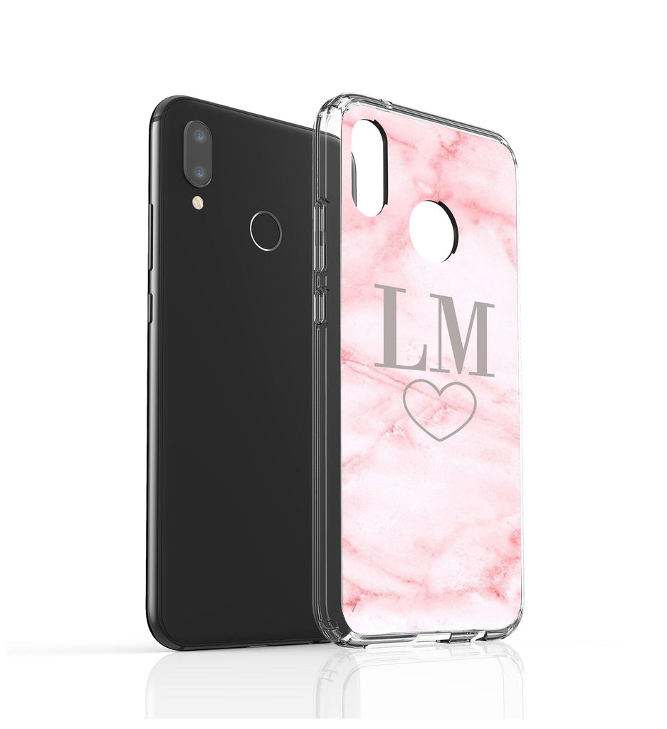 Personalised Cotton Candy Heart Marble Huawei P20 Lite Case