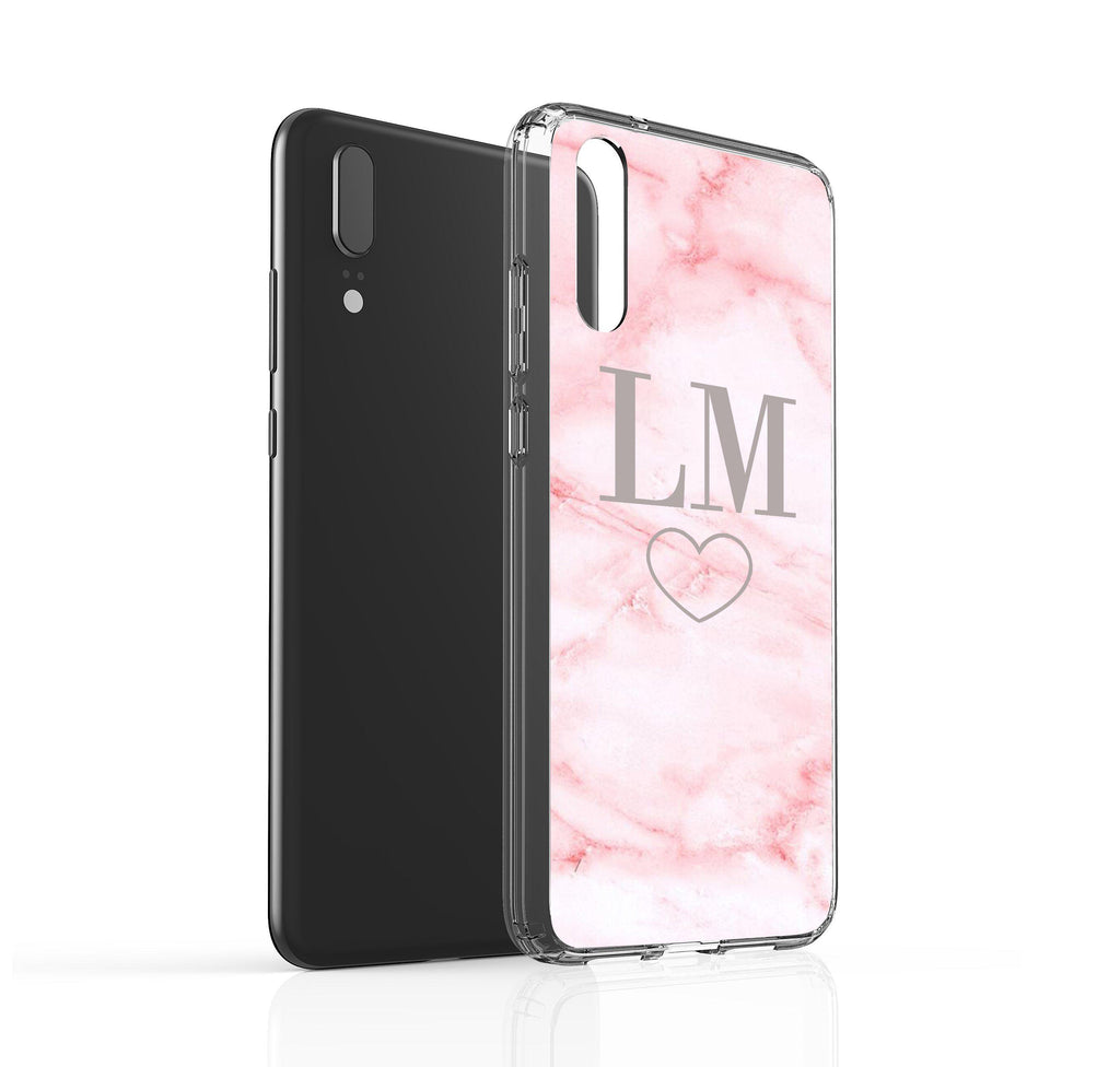 Personalised Cotton Candy Heart Marble Huawei P20 Case