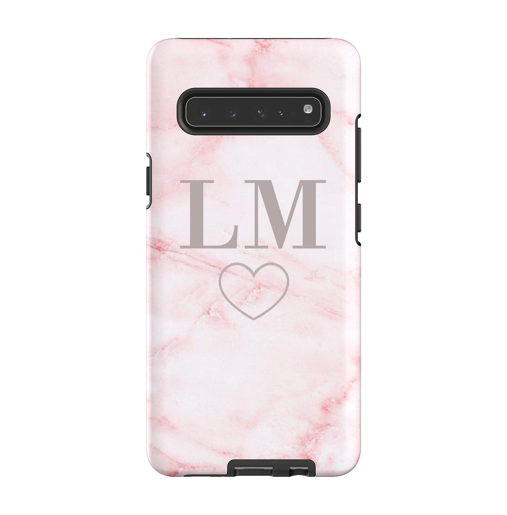 Personalised Cotton Candy Heart Marble Samsung Galaxy S10 5G Case