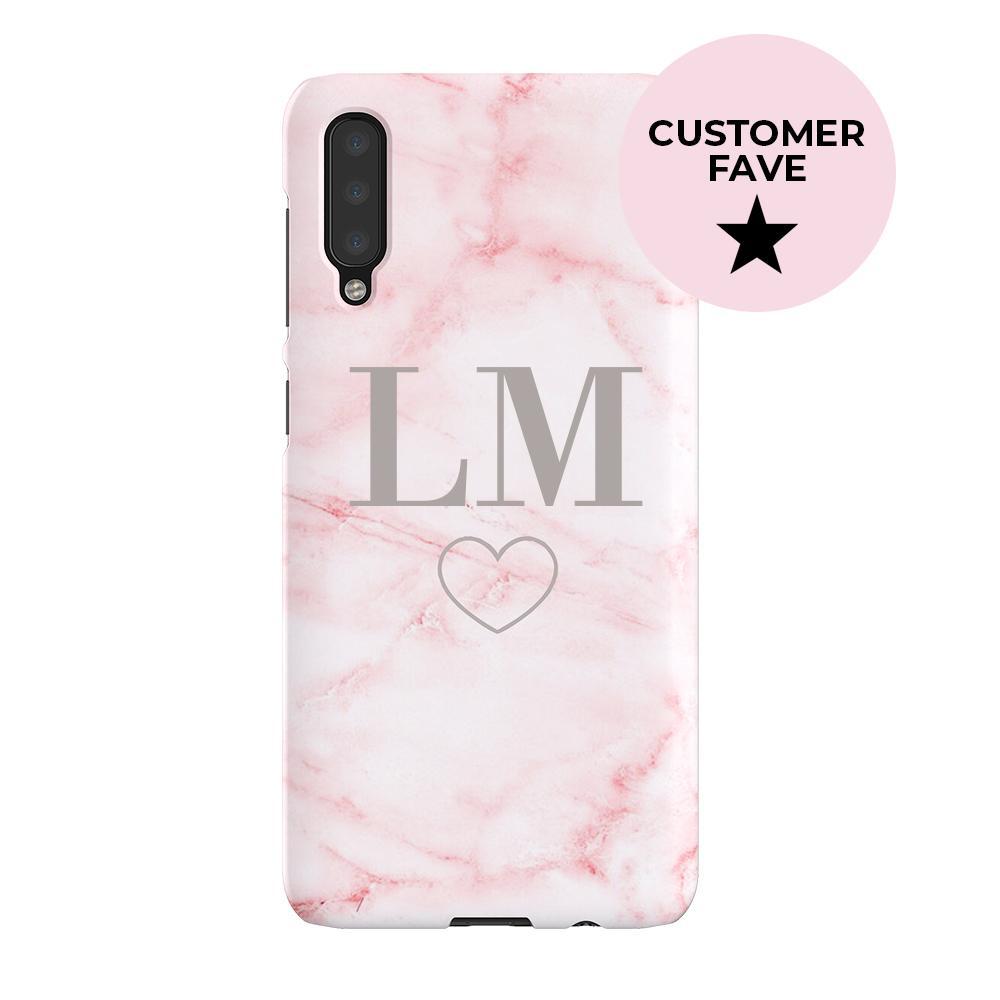 Personalised Cotton Candy Heart Marble Samsung Galaxy A50 Case