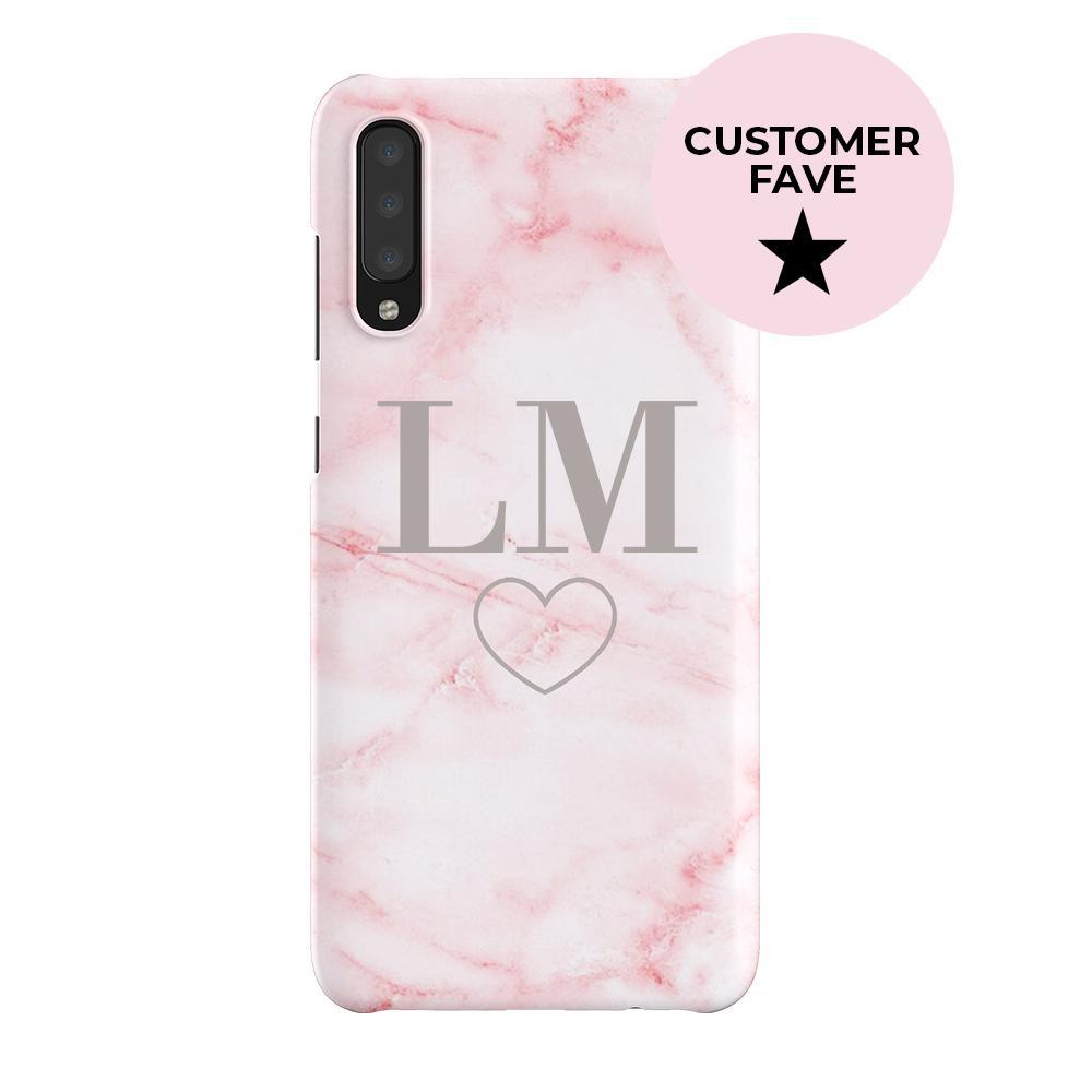 Personalised Cotton Candy Marble Initials Samsung Galaxy A70 Case