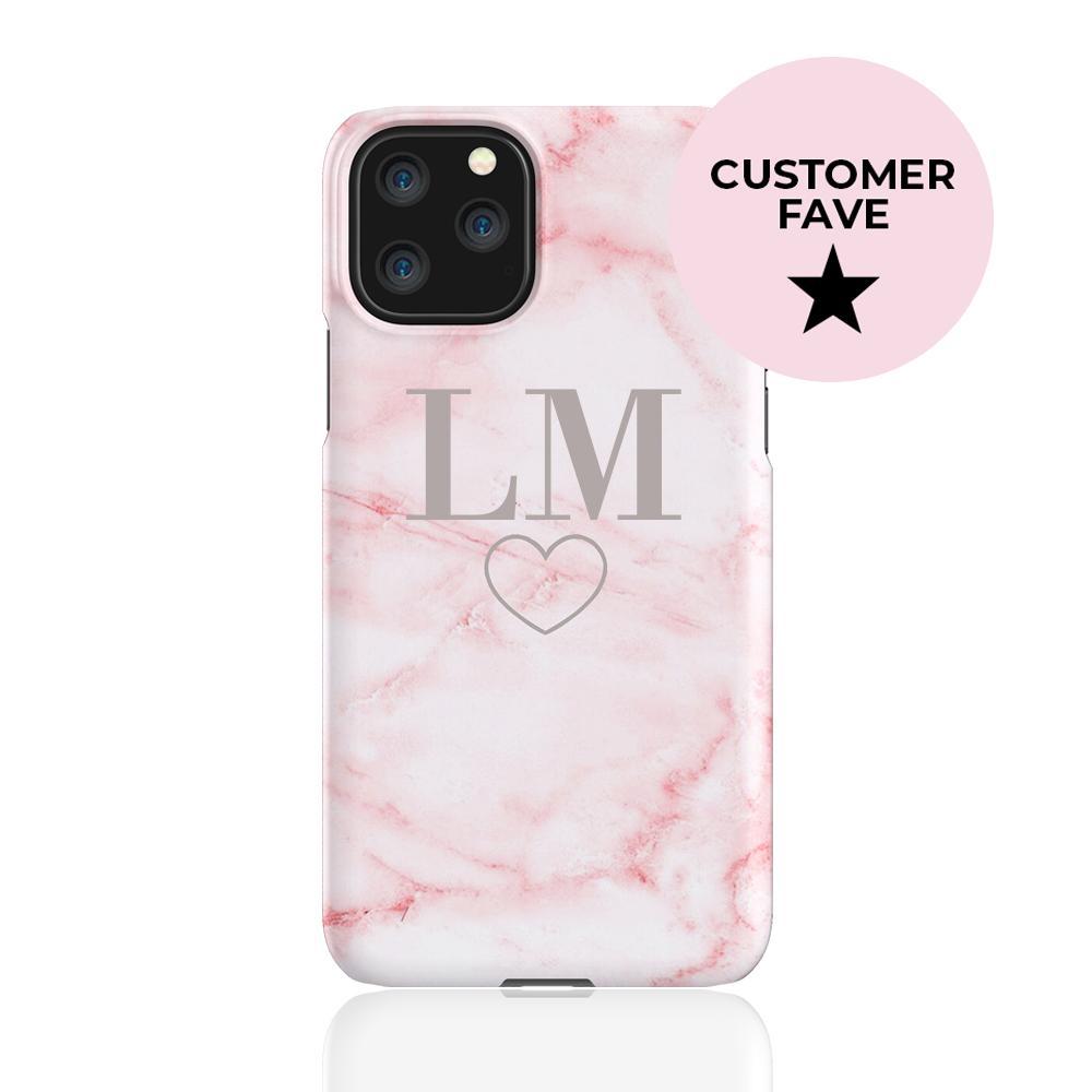 Personalised Cotton Candy Heart Marble iPhone 11 Pro Case