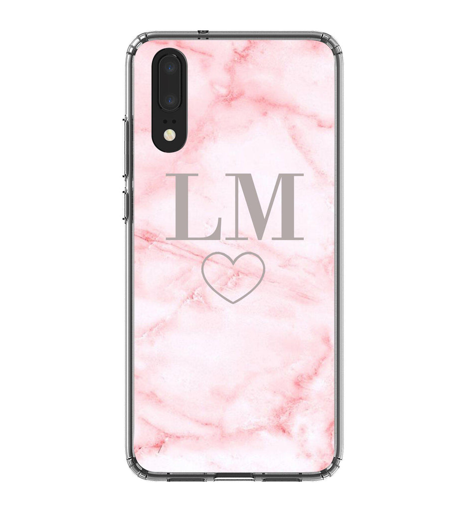Personalised Cotton Candy Heart Marble Huawei P20 Case