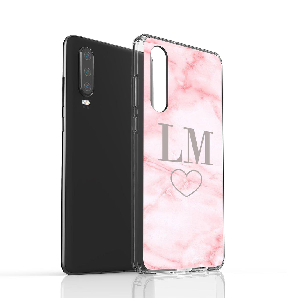 Personalised Cotton Candy Heart Marble Huawei P30 Case