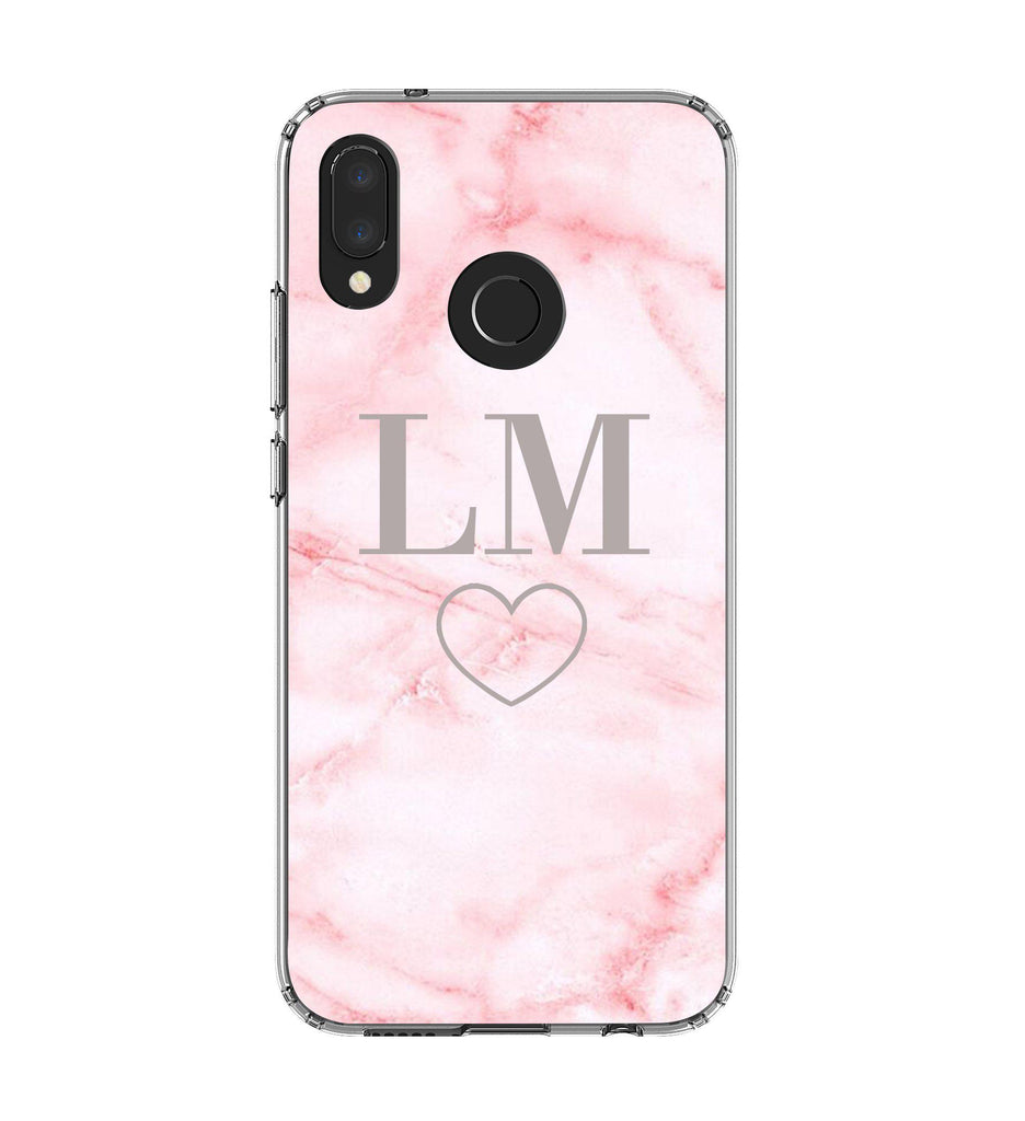 Personalised Cotton Candy Heart Marble Huawei P20 Lite Case