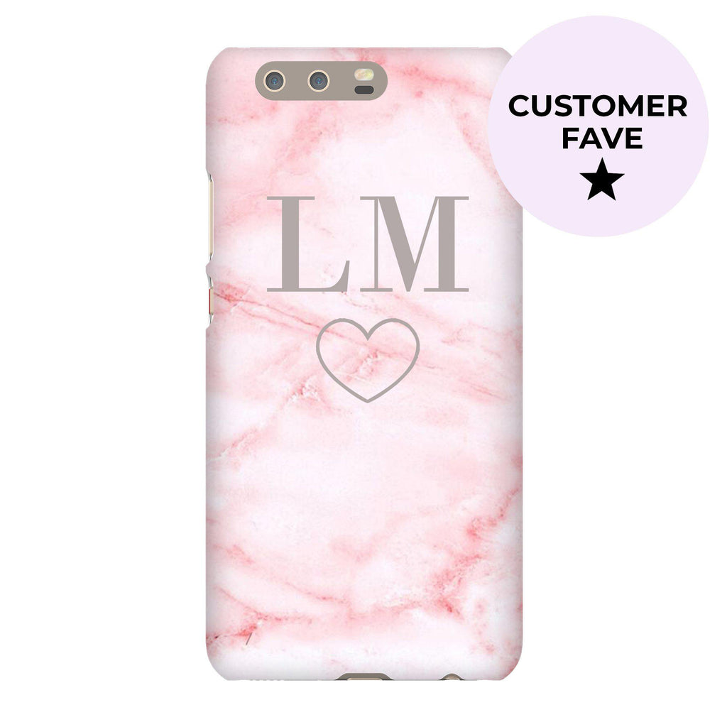 Personalised Cotton Candy Heart Marble Huawei P10 Plus Case