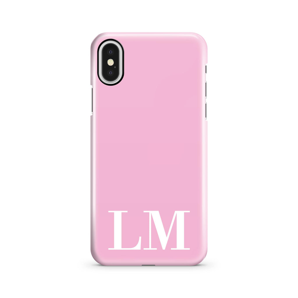 Personalised Pink x White initials iPhone X Case