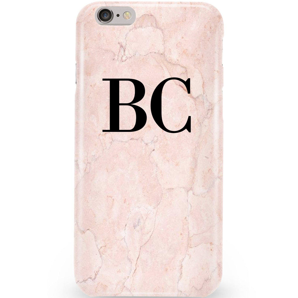 Personalised Pink Marble Initials iPhone 6/6s Case