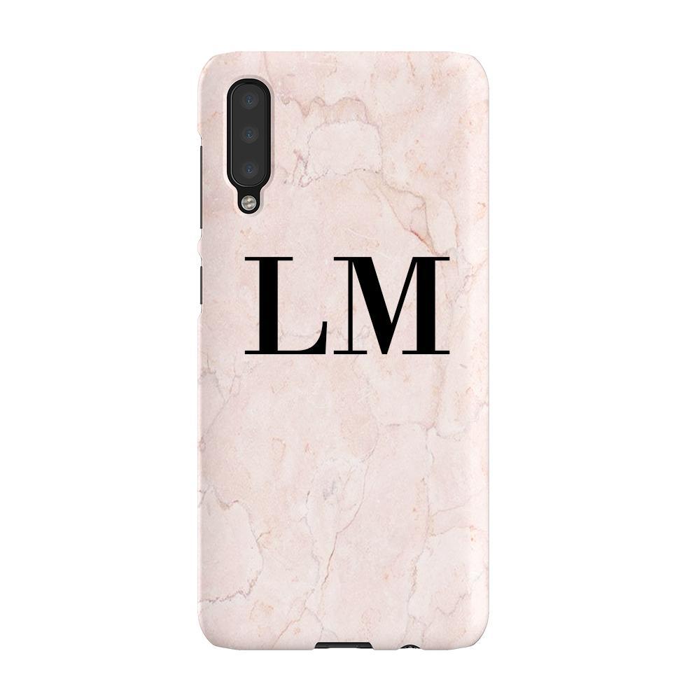 Personalised Pink Marble Initials Samsung Galaxy A50 Case