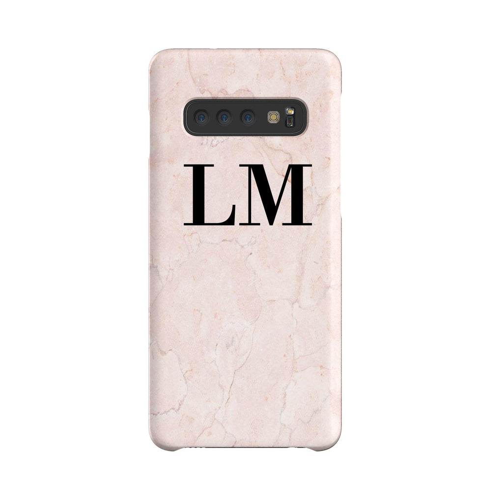 Personalised Pink Marble Initials Samsung Galaxy S10 Plus Case