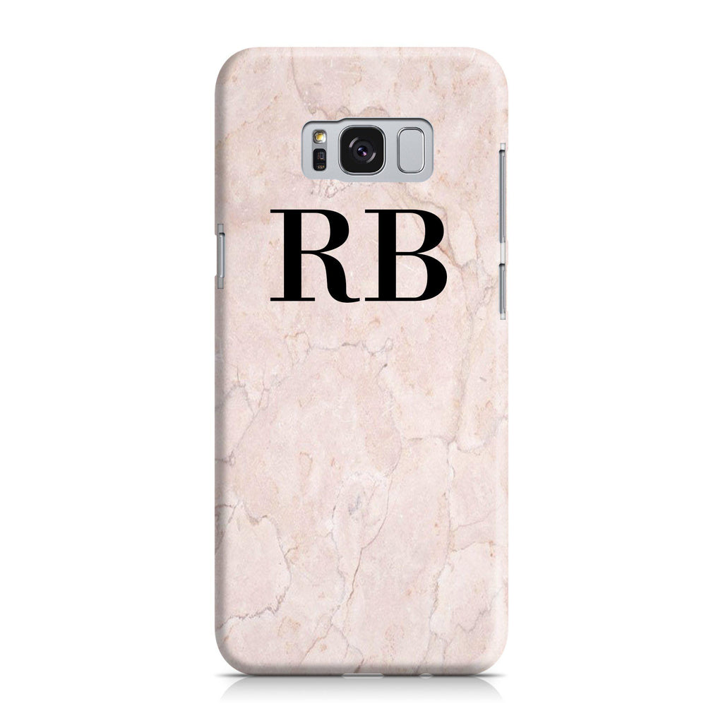 Personalised Pink Marble Initials Samsung Galaxy S8 Plus Case