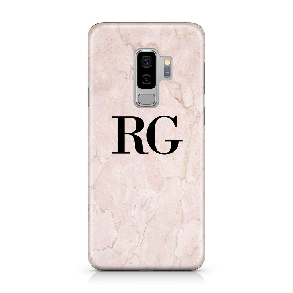 Personalised Pink Marble Initials Samsung Galaxy S9 Plus Case