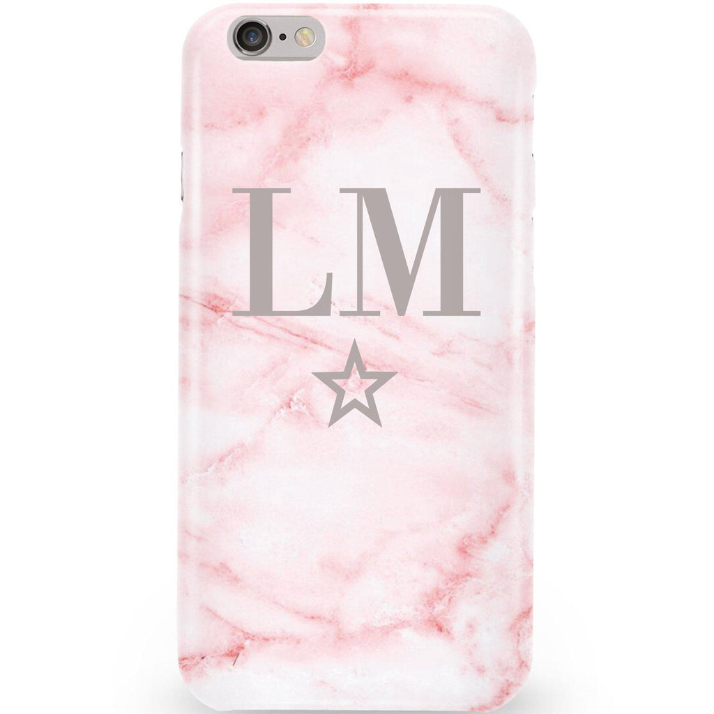 Personalised Cotton Candy Star Marble Initials iPhone 6/6s Case