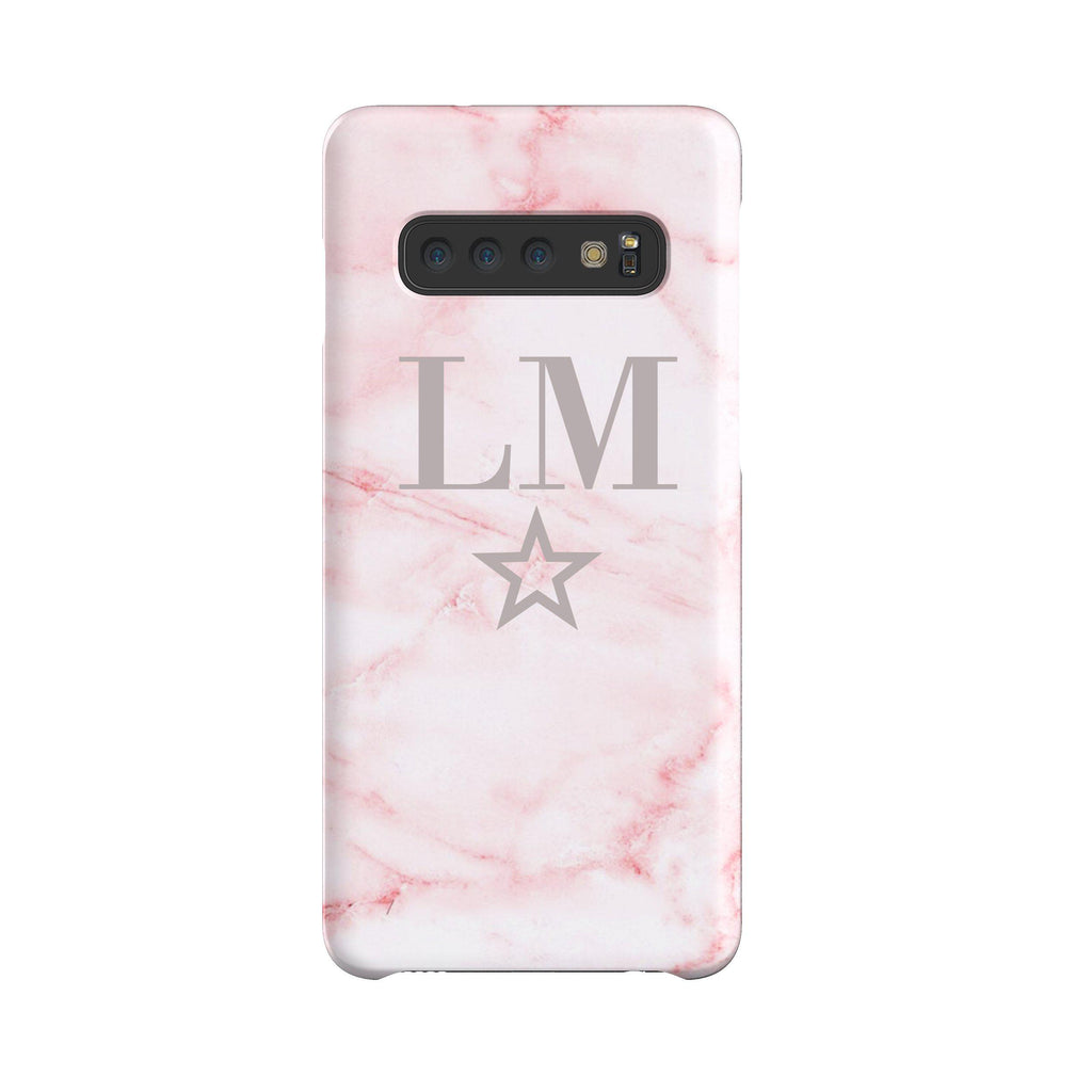 Personalised Cotton Candy Star Marble Initials Samsung Galaxy S10 Case
